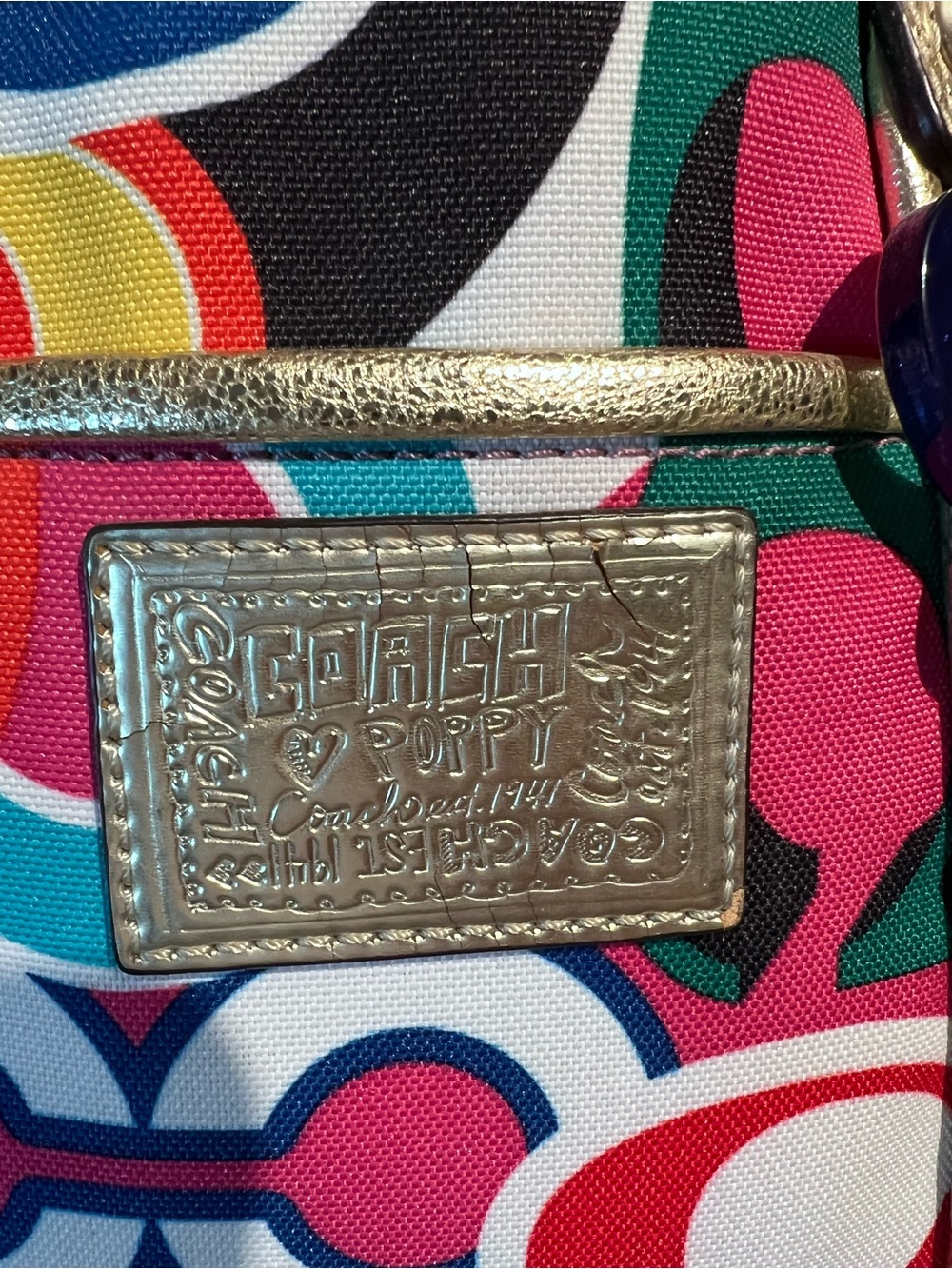 Vintage Coach Poppy Spotlight Op Art Graffiti Canvas handbag - Picture 7 of 12
